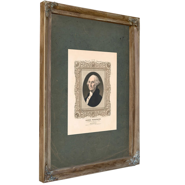 George Washington 1st President of the United States 1846 — Verdigris Framed Canvas Print | Bella Frye