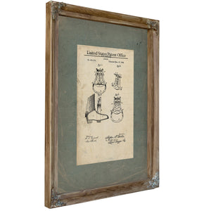 Us Patent No. 38276 Stirrup by St Butler March 27 1888 — Verdigris Framed Canvas Print | Bella Frye