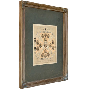 Triennial Committee Kt City of Chicago Illinois 188 — Verdigris Framed Canvas Print | Bella Frye