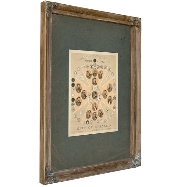 Triennial Committee Kt City of Chicago Illinois 188 — Verdigris Framed Canvas Print | Bella Frye