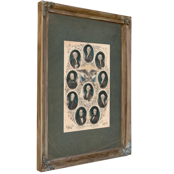 The Presidents of the United States 1842 2 — Verdigris Framed Canvas Print | Bella Frye