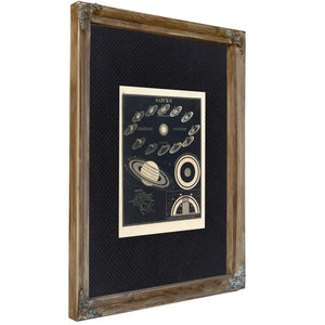 Saturn's Cosmic Theater Celestial Mechanics of the Ringed World — Verdigris Framed Canvas Print | Bella Frye