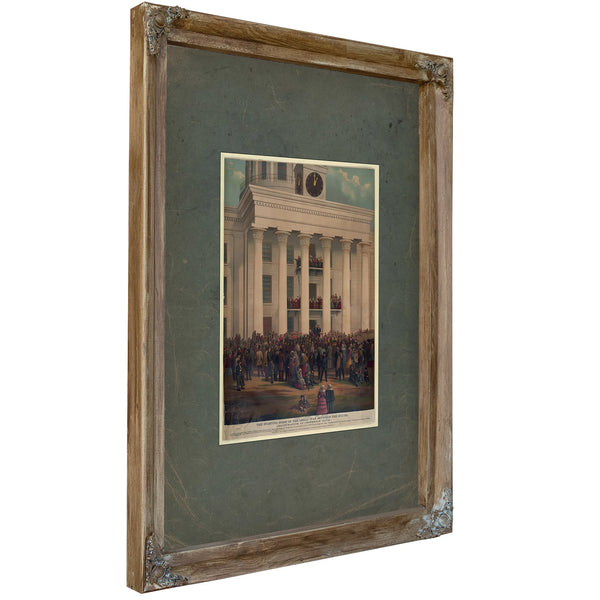 The Starting Point of the Great War Between the States 1878 — Verdigris Framed Canvas Print | Bella Frye
