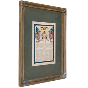 Origin and History of the Stars and Stripes 1899 — Verdigris Framed Canvas Print | Bella Frye