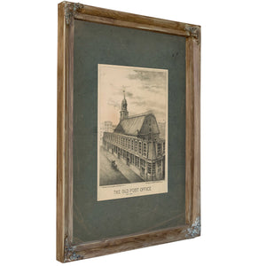 The Old Post Office New York 1877 — Verdigris Framed Canvas Print | Bella Frye