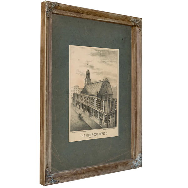 The Old Post Office New York 1877 — Verdigris Framed Canvas Print | Bella Frye