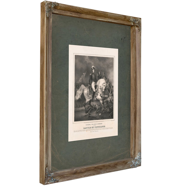 General William H Harrison at the Battle of Tippecanoe 184 — Verdigris Framed Canvas Print | Bella Frye