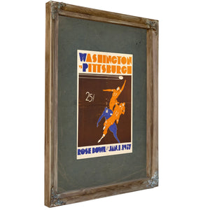 Rose Bowl Outlaw Football Program for the University of Washington — Verdigris Framed Canvas Print | Bella Frye