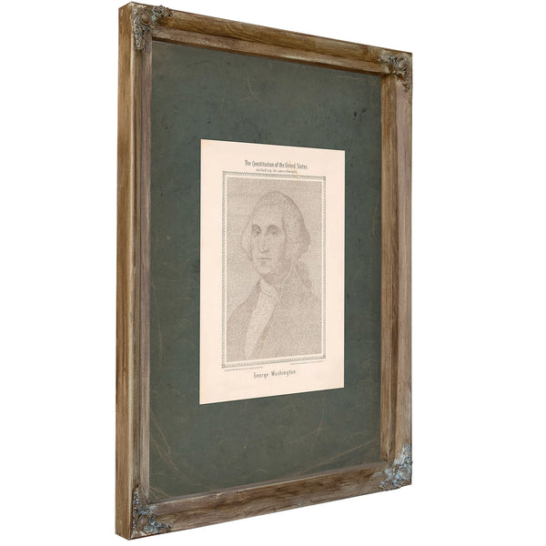 The Constitution of the United States Including Its Amendments George Washington 194 — Verdigris Framed Canvas Print | Bella 