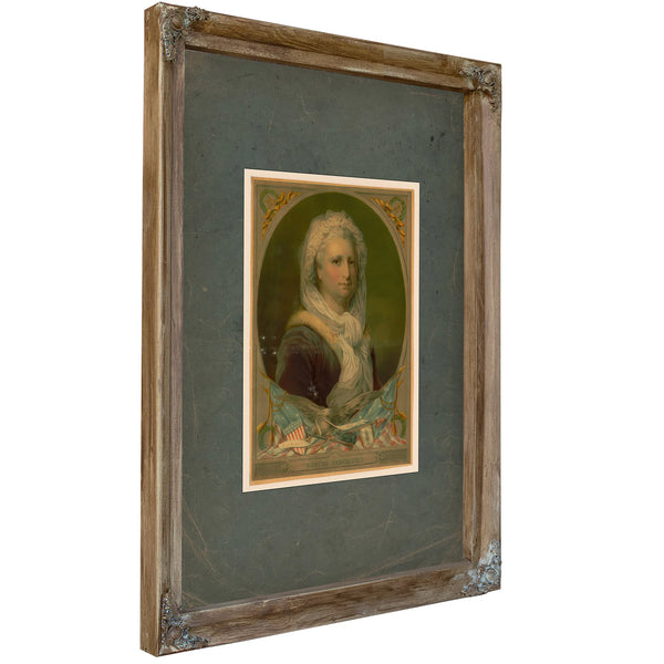 Martha Washington E Pluribus Unum 188 — Verdigris Framed Canvas Print | Bella Frye