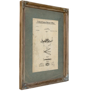 The Gentlemans Vanity Patent for the Perfected Whisker — Verdigris Framed Canvas Print | Bella Frye