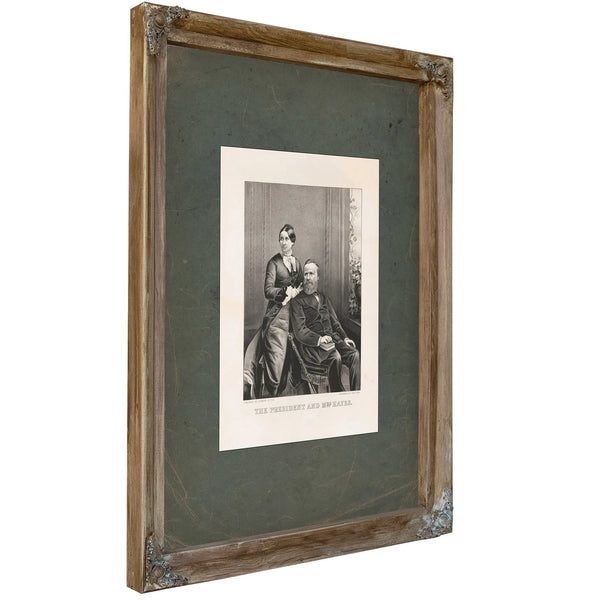 The President and Mrs Hayes 19th Century — Verdigris Framed Canvas Print | Bella Frye
