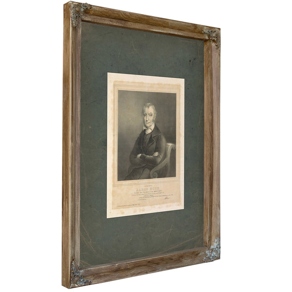 Aron Burr Third Vice President of the United States 1836 — Verdigris Framed Canvas Print | Bella Frye
