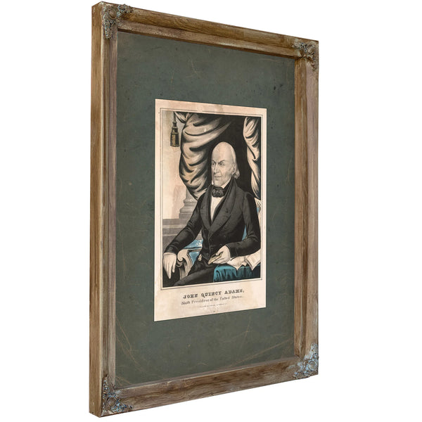 John Quincy Adams Sixth President of the United States 1835 1856 — Verdigris Framed Canvas Print | Bella Frye