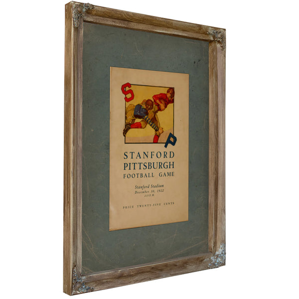 December 3 1922 Stanford Versus Pitt Game Day Program 85c3d — Verdigris Framed Canvas Print | Bella Frye