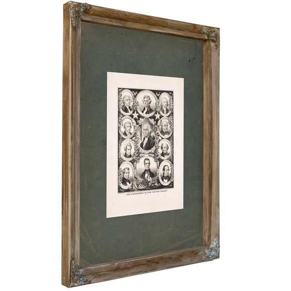 The Presidents of the United States 1847 — Verdigris Framed Canvas Print | Bella Frye