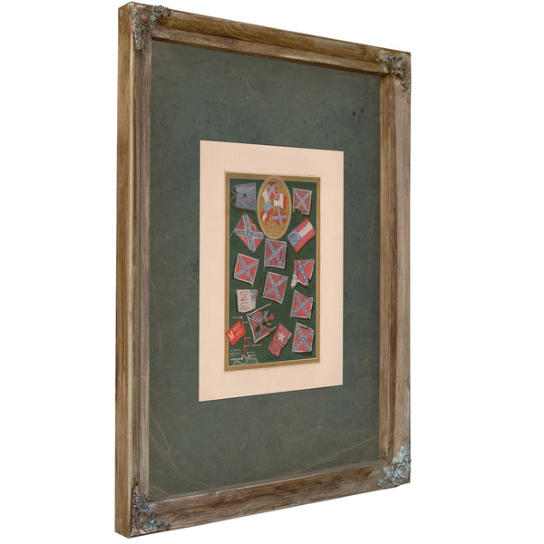 Various Flags Carried by the Confederate Armies 189 — Verdigris Framed Canvas Print | Bella Frye