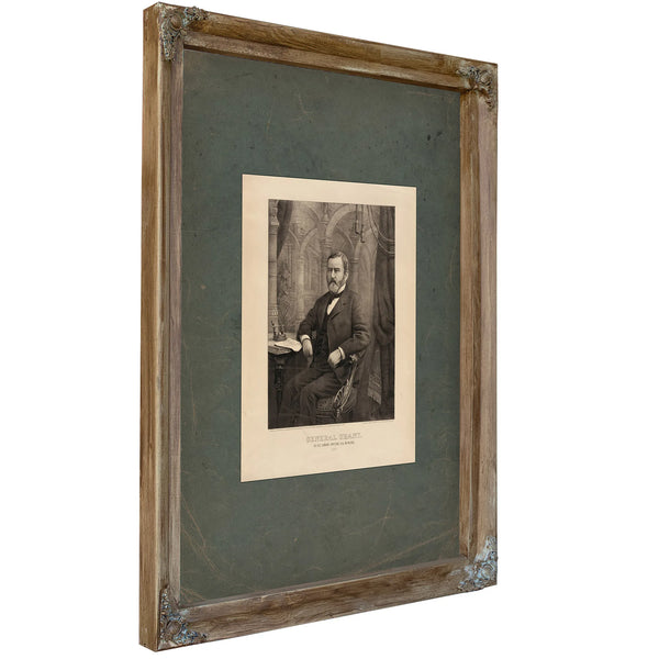 General Grant in His Library Writing His Memoirs 1885 1885 — Verdigris Framed Canvas Print | Bella Frye