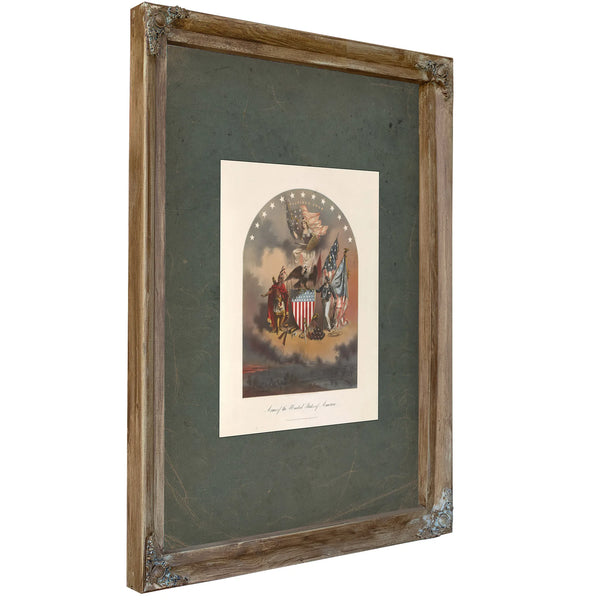 Arms of the United States of America 1864 — Verdigris Framed Canvas Print | Bella Frye