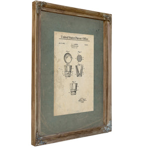 The Agonis Glass Patent Blueprint of a Forgotten Toast — Verdigris Framed Canvas Print | Bella Frye