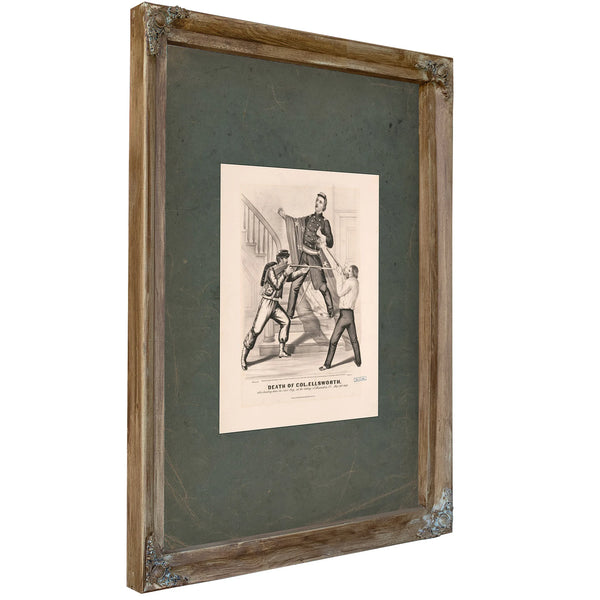 Death of Col Ellsworth After Hauling Down the Rebel Flag at the Taking of Alexandria Va May 24th 1861 1861 — Verdigris Framed