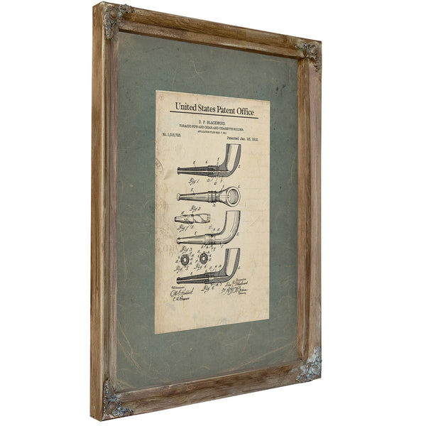 The Blackwood Pipe Patent a Gentlemans Vice Blueprint — Framed Wall Art Room View | Bella Frye