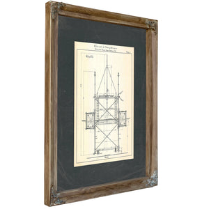 The Diamond Shoal Apparatus — Engineering Schematic for the Graveyard of the Atlantic — Verdigris Framed Canvas Print | Bella
