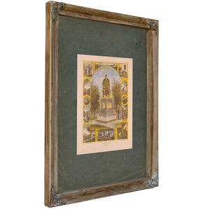 Burns Monument the Mcpherson Gift Albany Ny 1888 — Verdigris Framed Canvas Print | Bella Frye