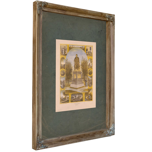 Burns Monument the Mcpherson Gift Albany Ny 1888 — Verdigris Framed Canvas Print | Bella Frye