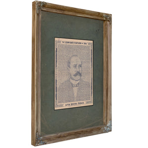 Democratic Platform of 194 Alton Brooks Parker 194 — Verdigris Framed Canvas Print | Bella Frye
