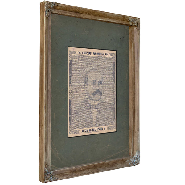 Democratic Platform of 194 Alton Brooks Parker 194 — Verdigris Framed Canvas Print | Bella Frye