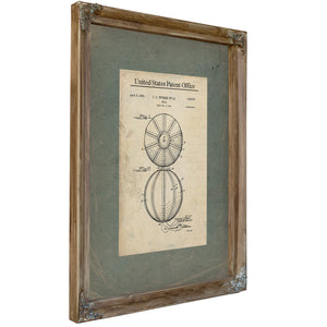 United States Patent No. 1458672 Ball Design by Cc Witmer Et Al Filed November 17 1921 — Verdigris Framed Canvas Print | Bell
