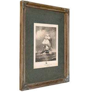 Ys Frigate Constitution Old Ironside 1896 — Verdigris Framed Canvas Print | Bella Frye