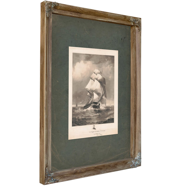 Ys Frigate Constitution Old Ironside 1896 — Verdigris Framed Canvas Print | Bella Frye