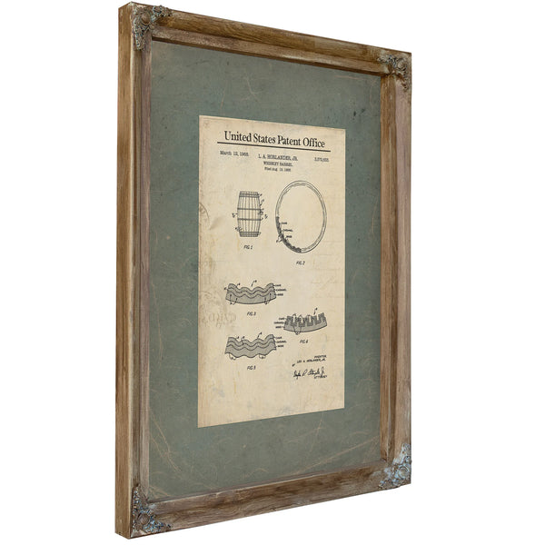 The Charred Oak Conspiracy Patent for the Devils Vessel — Verdigris Framed Canvas Print | Bella Frye