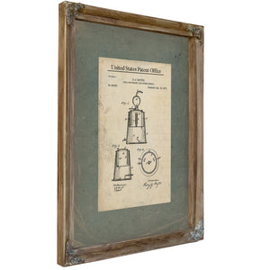 The Dayton Apparatus Patent Blueprint for Forbidden Spirits — Verdigris Framed Canvas Print | Bella Frye