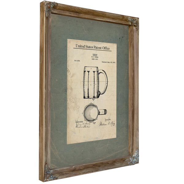 The Publicans Vessel — Patent Drawing of the American Beer Mug — Framed Wall Art Room View | Bella Frye