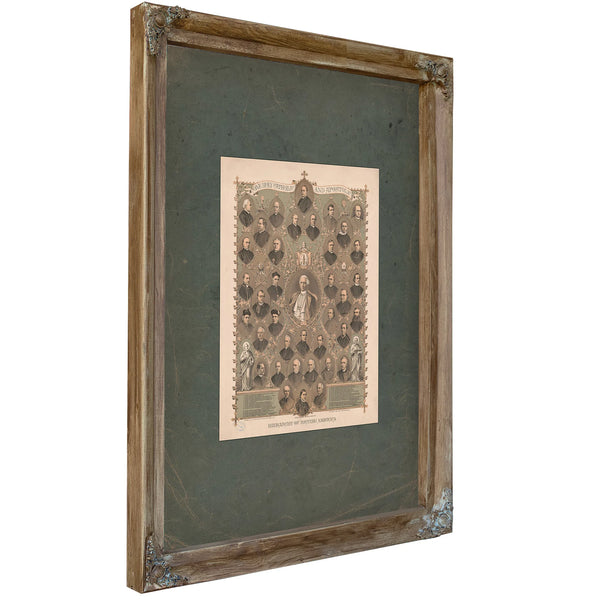 One Holy Catholic and Apostolic Hierarchy of British America 1886 — Verdigris Framed Canvas Print | Bella Frye