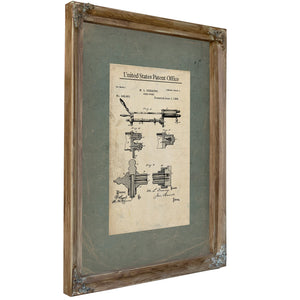 The Deering Beer Pump Patent Mechanical Drawings of Victorian Libation Engineering — Framed Wall Art Room View | Bella Frye