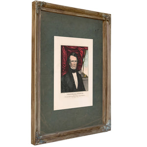 Franklin Pierce_ Democratic Candidate for Fourtheenth President of the United States 1852 — Verdigris Framed Canvas Print | B