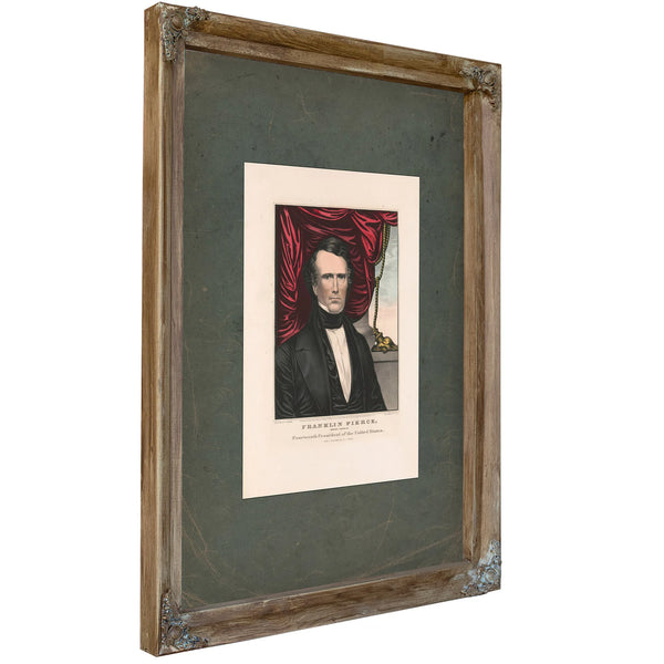 Franklin Pierce_ Democratic Candidate for Fourtheenth President of the United States 1852 — Verdigris Framed Canvas Print | B