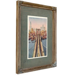 The Iron Gateway Brooklyn Bridge Crossing — Verdigris Framed Canvas Print | Bella Frye