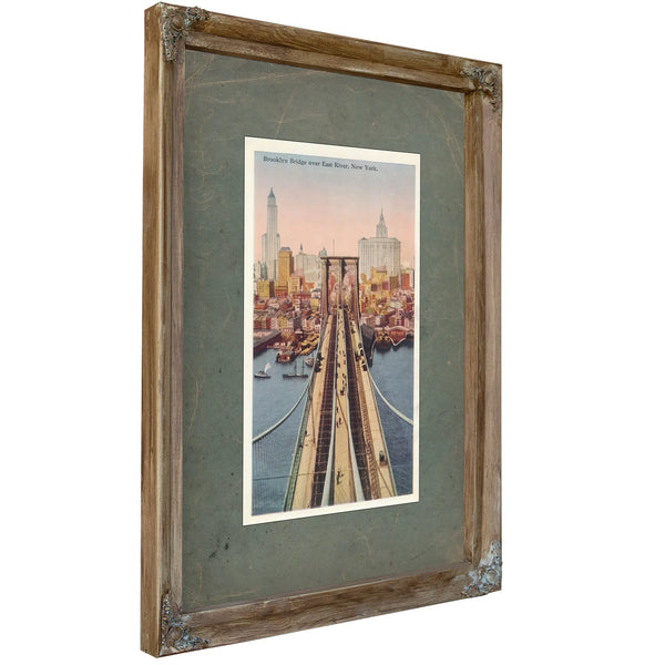 The Iron Gateway Brooklyn Bridge Crossing — Verdigris Framed Canvas Print | Bella Frye