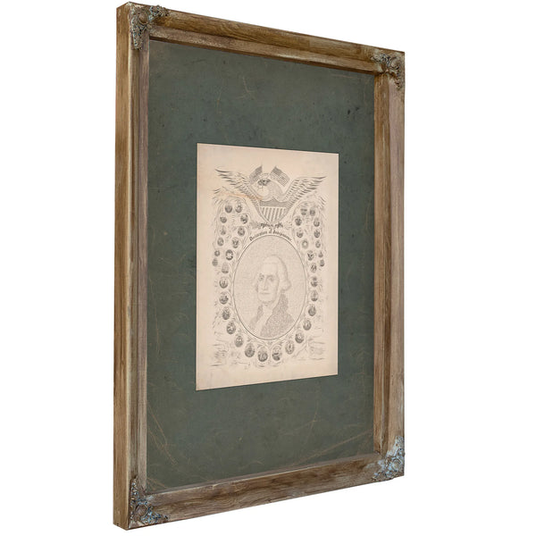Declaration of Independence E Pluribus Unum 1776 1876 1876 — Verdigris Framed Canvas Print | Bella Frye