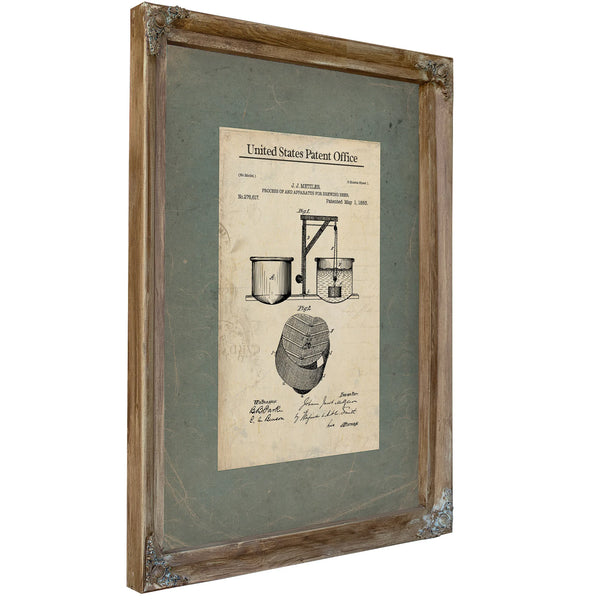 The Brewmasters Secret Metzler Patent Blueprint — Framed Wall Art Room View | Bella Frye