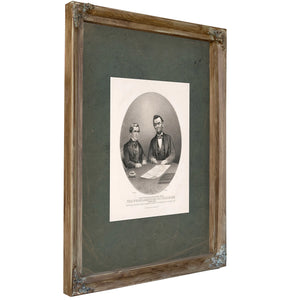 President Lincoln and Secretary Seward Signing the Proclamation of Freedom January 1st 1863 1865 — Verdigris Framed Canvas Pr