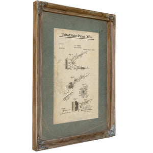 The Barbers Instrument Patent No. 51619 — Verdigris Framed Canvas Print | Bella Frye