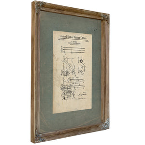 The Skin Writers Blueprint Percy Waters Patent No. 1724812 — Verdigris Framed Canvas Print | Bella Frye
