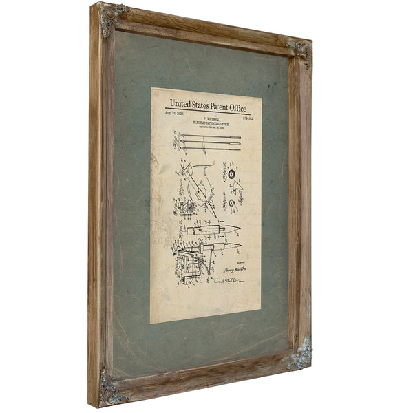 The Skin Writers Blueprint Percy Waters Patent No. 1724812 — Verdigris Framed Canvas Print | Bella Frye