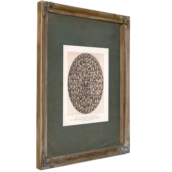 Our Memorial Picture One Hundred Historical Men of the American Republic 1876 — Verdigris Framed Canvas Print | Bella Frye
